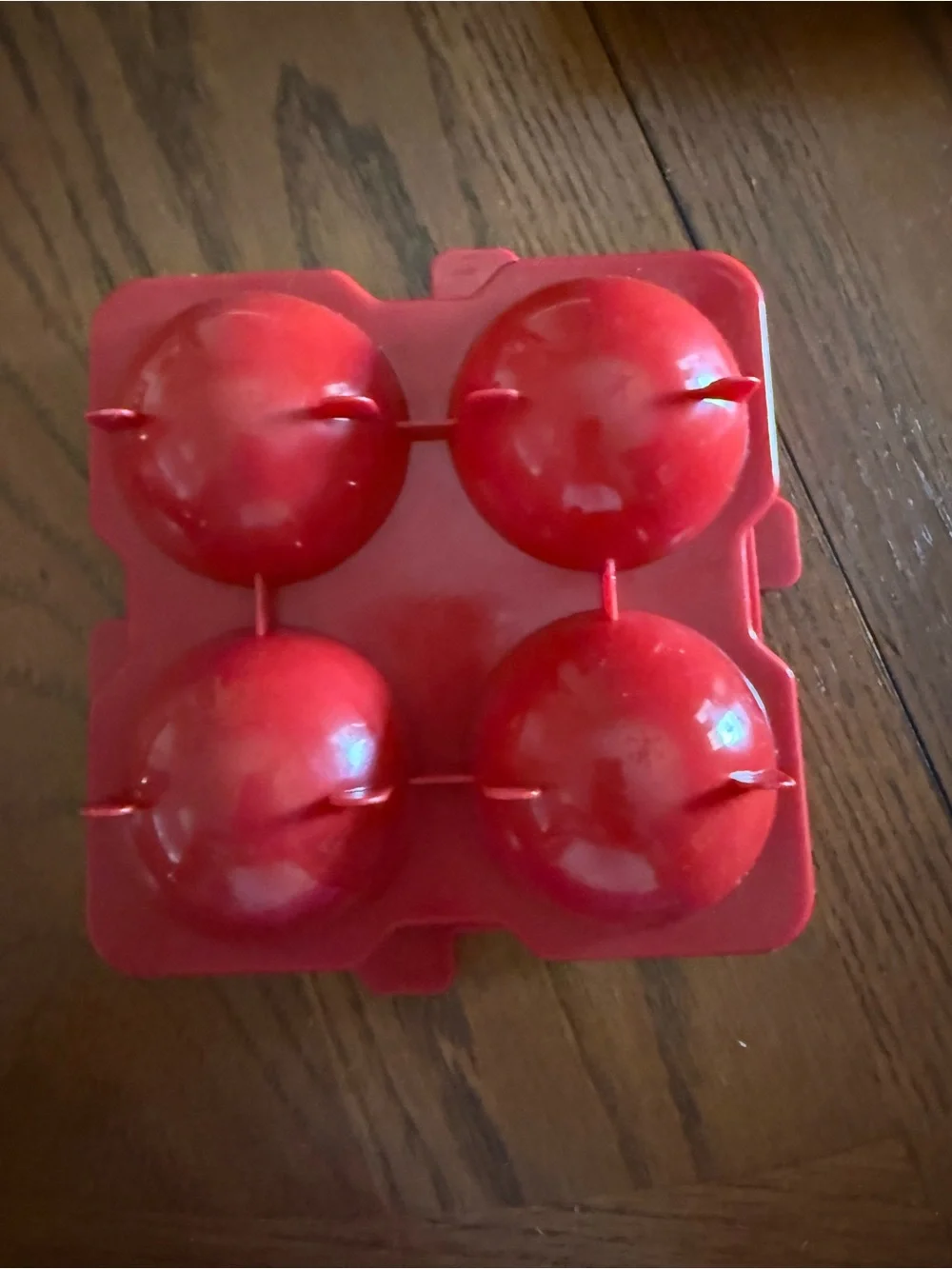 Red Silicone 4-Ball Ice Mold - Brand